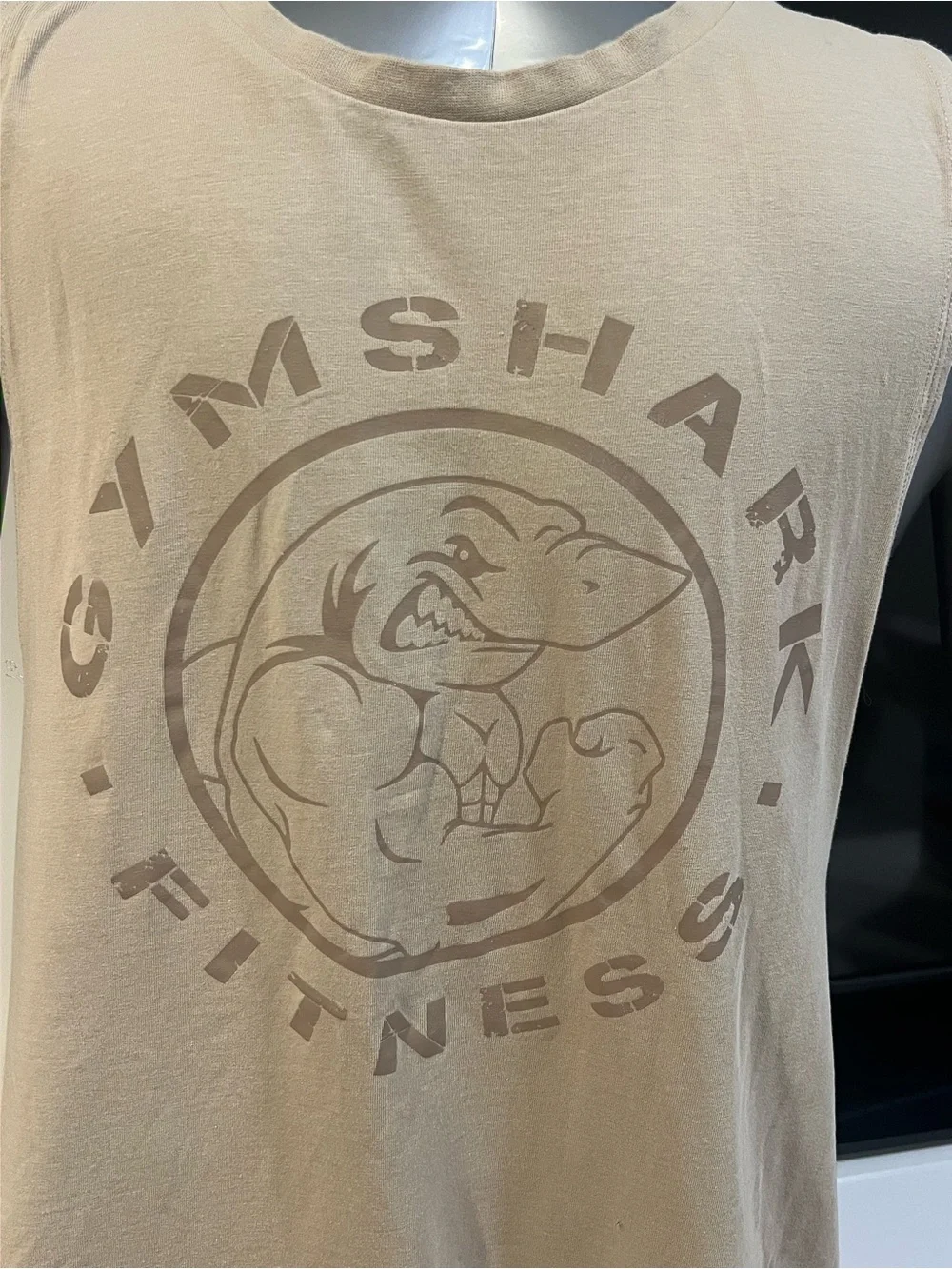 Gymshark Men’s Oversized Graphic Muscle Tank Beige Size L